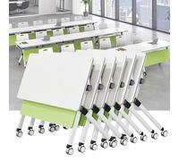 Widppsopt Folding Conference Room Table, Flip Top Mobile Meeting Office Training Room Desk with Wheel, Modern Training Meeting Seminar Classroom Tables(H 6Pack 47.2 x 23.6 x 29.5inch)
