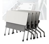 Widppsopt Folding Conference Room Tables, Conference Training Rooms Flip Top Mobile Training Table, Easy Assemble & Space Saving, Modern Rectangle Meeting Seminar Desk for Home Office Classr