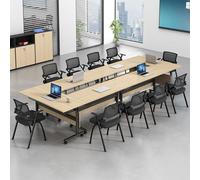 Widppsopt Folding Conference Table, Conference Training Rooms Flip Top Mobile Training Desk, Rolling Meeting Desk with Wheels, Suitable for Office, Meeting Room (4pack 55.1in)