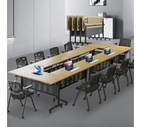 Widppsopt Folding Conference Table,Modern Flip Top Training Room Tables with Silent Wheels Save Space Rectangle Office Meeting Desk for Office Training Classroom Desk(6pack 55.1in)