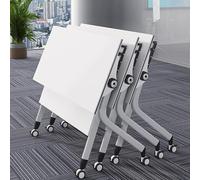 Widppsopt Folding Conference Table with Locking Wheels, Mobile Flip Top Training Table, E1 Grade Wood, Portable Office/Meeting Room Table, 1 Piece(160 * 60cm/63 * 24in)
