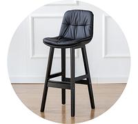Widppsopt HerfsT Tabouret de bar avec dossier en bois noir, siège double couche et repose-pieds large, tabouret de bar pour comptoir de restaurant (taille : 61 cm, couleur : gris foncé)
