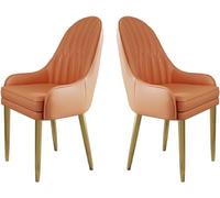 Widppsopt Lot de 2 chaises de Salle à Manger ergonomiques Modernes, rembourrées en Cuir Microfibre avec Pieds en métal pour Cuisine, Salon et Chambre à Coucher - Meubles élégants et Confortables