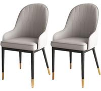 Widppsopt Lot de 2 chaises de Salle à Manger Modernes à Dossier Haut - Assise Souple en Cuir imperméable avec Pieds en métal Robustes pour Meubles de Cuisine et de Salon - Chaises de Salon élégantes