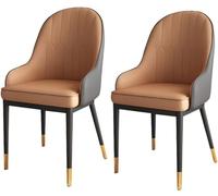 Widppsopt Lot de 2 chaises de Salle à Manger Modernes à Dossier Haut - Chaises de Salon et de Cuisine rembourrées en Cuir imperméable avec Pieds en métal Robustes - Mobilier de Salle à Manger élégant