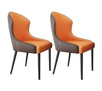 Widppsopt Lot de 2 chaises de Salle à Manger Modernes à Dossier Haut, Cuir imperméable et résistant aux Rayures, Assise rembourrée et Pieds en métal. Meubles de Cuisine et de Salon élégants.