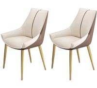 Widppsopt Lot de 2 chaises de Salle à Manger Modernes, Assise en Similicuir rembourré, Pieds en métal élégants pour Salle à Manger et Salon, Meubles Confortables et durables.