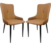 Widppsopt Lot de 2 chaises de Salle à Manger Modernes du Milieu du siècle - Chaises de Salon élégantes avec Pieds en métal pour Salle à Manger, Chambre et décoration intérieure