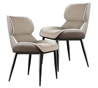 Widppsopt Lot de 2 chaises de Salle à Manger Modernes en Similicuir, chaises d'appoint Style Milieu du siècle avec Pieds en métal, chaises d'appoint Confortables pour la Cuisine, la Salle à Manger et