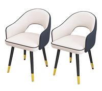 Widppsopt Lot de 2 chaises de Salle à Manger Modernes en Similicuir - Imperméables, Dossier Haut, Assise rembourrée et Pieds en Acier Carbone - Mobilier de Cuisine et de Salon élégant