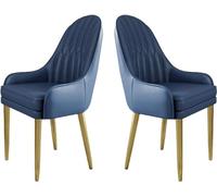 Widppsopt Lot de 2 chaises de Salle à Manger Modernes rembourrées - Cuir Microfibre et Pieds en métal, Dossier Ergonomique pour Cuisine, Salle à Manger et Salon - Meubles élégants et Confortables