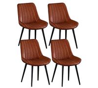 Widppsopt Lot de 4 chaises de Salle à Manger Modernes du Milieu du siècle, en Similicuir imperméable avec Pieds en métal pour Meubles de Cuisine et de Salle à Manger, Design élégant et Durable.