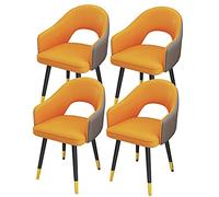 Widppsopt Lot de 4 chaises de Salle à Manger Modernes en Cuir imperméable, Dossier Haut, Assise Souple et Pieds en Acier Carbone - Fauteuils élégants pour Cuisine et Salon