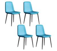Widppsopt Lot de 4 chaises de salle à manger modernes en métal pour cuisine, salle à manger, chaise d'appoint Parsons pour la maison et la cuisine - Bleu paon