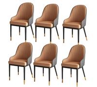 Widppsopt Lot de 6 chaises de Salle à Manger Modernes à Dossier Haut, assises en Similicuir Souple, Pieds en métal élégants, mobilier de Salon Polyvalent pour Salle à Manger et Salon.