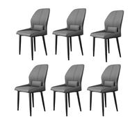 Widppsopt Lot de 6 chaises de Salle à Manger Modernes à Dossier Haut en Cuir avec Cadre en métal, Chaise d'appoint pour Cuisine et Salon (Gris foncé)