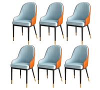 Widppsopt Lot de 6 chaises de Salle à Manger Modernes à Dossier Haut - Meubles de Cuisine en Similicuir Souple avec Pieds en métal - Chaises de Salon élégantes pour Salle à Manger et Salon