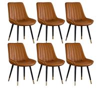 Widppsopt Lot de 6 chaises de Salle à Manger Modernes du Milieu du siècle avec Coussins en polyuréthane, mobilier de Cuisine et de Salon élégant, Pieds en métal Robustes, assises Confortables.