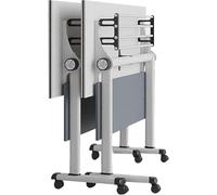 Widppsopt Mobile Folding Conference Table with Wheels, Portable Stackable Meeting Table for Office, Classroom & Training Room, Rolling Seminar Desk, Space-Saving Design (47.2"x21.6"x29.5")