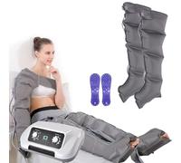 Widppsopt Pressotherapy Masseur électrique de compression d'air pour jambes, système de récupération des bottes de compression de drainage lymphatique, compression séquentielle pour améliorer la