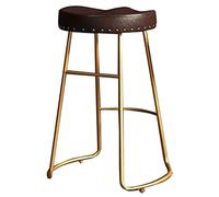 Widppsopt Tabouret de bar pivotant - Pour la maison, le restaurant, le comptoir - Avec pieds dorés et patins antidérapants - Marron (taille : 75 cm) - Pour toute famille