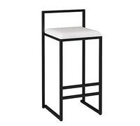 Widppsopt Tabourets de bar de cuisine - Tabourets de comptoir - Capacité de 200 kg - Tabouret en métal avec coussin en velours blanc avec repose-pieds et dossiers