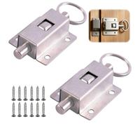 WiDream 2 pcs Boulons à ressort, Loquet Coulissant Automatique à Ressort | Verrou de Porte Verrouillage Automatique en acier inoxydable pour Portes D'armoire, Portails de Jardin, Cages pour Animaux