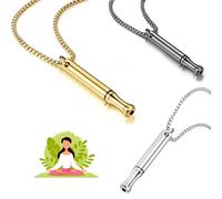 WiDream 3 Pièces C-ollier de Respiration en Acier Inoxydable, C-ollier Méditation Pleine Conscience, Collier Anti-Stress en Inox, Collier de Relaxation de Méditation en Acier Inoxydable
