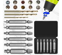 WiDream 9 Pièces kit Extracteur de Vis Cassée Avec 3 Forets, Dureté 63-65HRC, Fabriqué en HSS 6542, Extracteur de Vis Dénudé, Extracteur de Petite Vis Pour Percer et Enlever des Vis Endommagées
