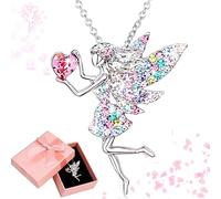 WiDream Collier de Pendentifs de Ballet Coloré pour les Filles, Cadeaux de Bijoux pour Femme Fille, Collier Danseuse Étoile Charm pour Fille Ado, Chaînes à Pendentif en Cristal pour Femme