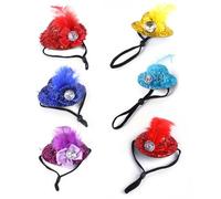 Widybord 6 Pièces Chapeaux de Poulet Costume Drôle de Poulet Chapeau de Poulet Chapeau pour Animaux de Compagnie pour Poule Petits Animaux de Compagnie avec Mentonnière Élastique Réglable