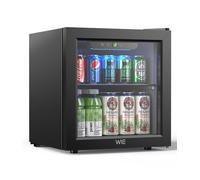 WIE Petit Réfrigérée Boissons 36L Mini Réfrigérateur Vitrée 55 Cans Mini Frigo Vitré Silencieux Vitrine à Boissons pour Maison/Cuisine/Bar/Bureau