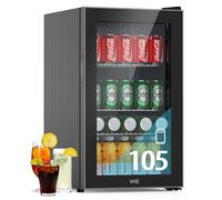 WIE Réfrigérateur à Boissons 70L Mini Réfrigérateur avec Double Porte Vitrée Petit Frigo Silencieux à Bière Intérieur Extérieu 105 Cans pour Maison/Cuisine/Bar/Bureau