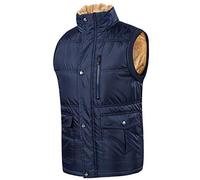 WIEAYUMEI Homme Gilet polaire épais d'hiver Veste Zippée Léger Chaud Coupe-vent Vêtements d'extérieur Bleu Marine L
