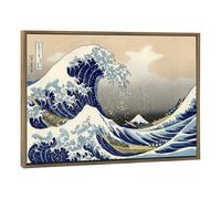 Wieco Art Art encadré Grande Vague de Kanagawa Katsushika Hokusai Giclée Impressions sur toile Art mural Abstrait Paysage marin Peintures pour la maison Décoration de salon
