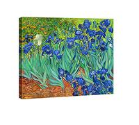 Wieco Art - Grande galerie moderne d'iris - Impression giclée florale enveloppée par Van Gogh - Fleurs bleues célèbres - Reproduction de peintures à l'huile - Œuvre d'art sur toile - Art mural pour
