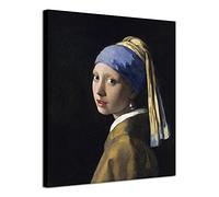 Wieco Art Impression sur toile La fille avec une boucle d'oreille en perle par Jan Vermeer Peinture à l'huile Impression sur toile Impression HD Œuvre d'art pour la maison et le bureau