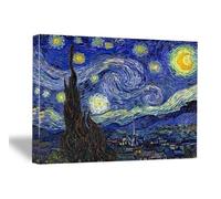 Wieco Art Impression sur toile Reproduction de La nuit étoilée de Van Gogh Prêt à accrocher 121,92 x 91,4 cm P1XK12090