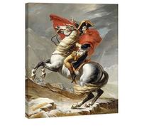 Wieco Art Napoléon traversant les Alpes de Jacques-Louis David Reproduction de peintures abstraites HD Décoration murale classique pour la maison et le bureau