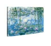 Wieco Art - Nymphéas de Claude Monet - Reproduction de fleurs à l'huile - Impression giclée sur toile - Paysage moderne - Impression sur toile - Décoration murale pour la maison et le bureau