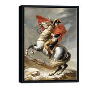 Wieco Art Reproduction de peinture à l'huile sur les Alpes de Napoléon sur les Alpes de Jacques-Louis David - Décoration murale abstraite - Pour la maison et le bureau
