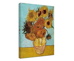 Wieco Art - Reproduction de peintures à l'huile de Tournesol par Vincent Van Gogh - Impression sur Toile - Décoration Murale pour la Maison et Le Bureau