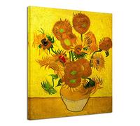Wieco Art Van Gogh Grande impression sur toile Motif fleurs abstraites modernes Vase avec quinze tournesols par Van Gogh Reproduction de peintures à l'huile sur toile Art mural
