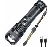 Wiederaufladbare LED-Taschenlampe mit USB-Anschluss, extra leistungsstark mit 1000 Lumen (XHP50), 5 Leuchtmodi, wasserdi 3CQINGSHOP