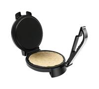 Wiefiche Roti-Maker Machine à tortillas électrique double face en acier inoxydable 26 cm, 1200 W, avec revêtement antiadhésif, machine à crêpes, contrôle de la température, pour tortillas, tacos