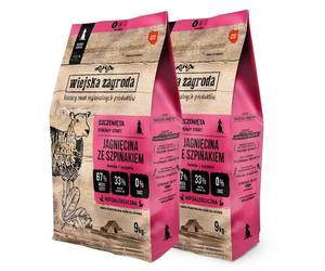 WIEJSKA ZAGRODA Agneau aux épinards nourriture pour chiots croquettes S 2x9 kg