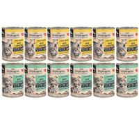 WIEJSKA ZAGRODA Mix saveurs Dinde avec agneau et Dinde avec lapin 12x400 g nourriture humide pour chiens