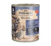 WIEJSKA ZAGRODA Saveurs forestières Cerf avec caille nourriture humide pour chiots 800 g