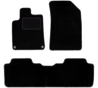 Wielganizator Carlux Lot de 3 Tapis de Sol en Velours Noir pour Citroën C5 I Break Berline 2001-2008