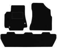 Wielganizator Lot de 3 Tapis de Sol en Velours Noir pour Peugeot Partner II Combi Tepee 5 Personnes (2008-2018)